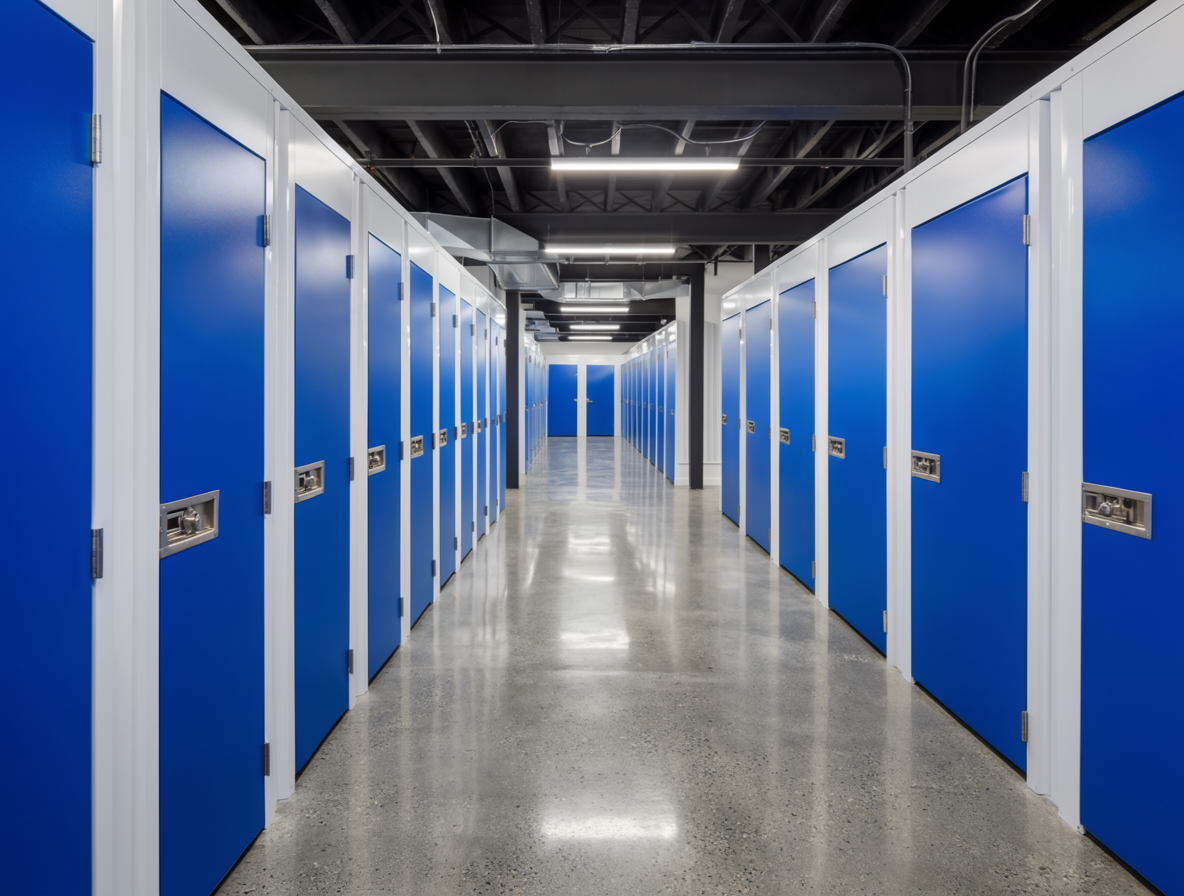 Finished blue storage units after conversion