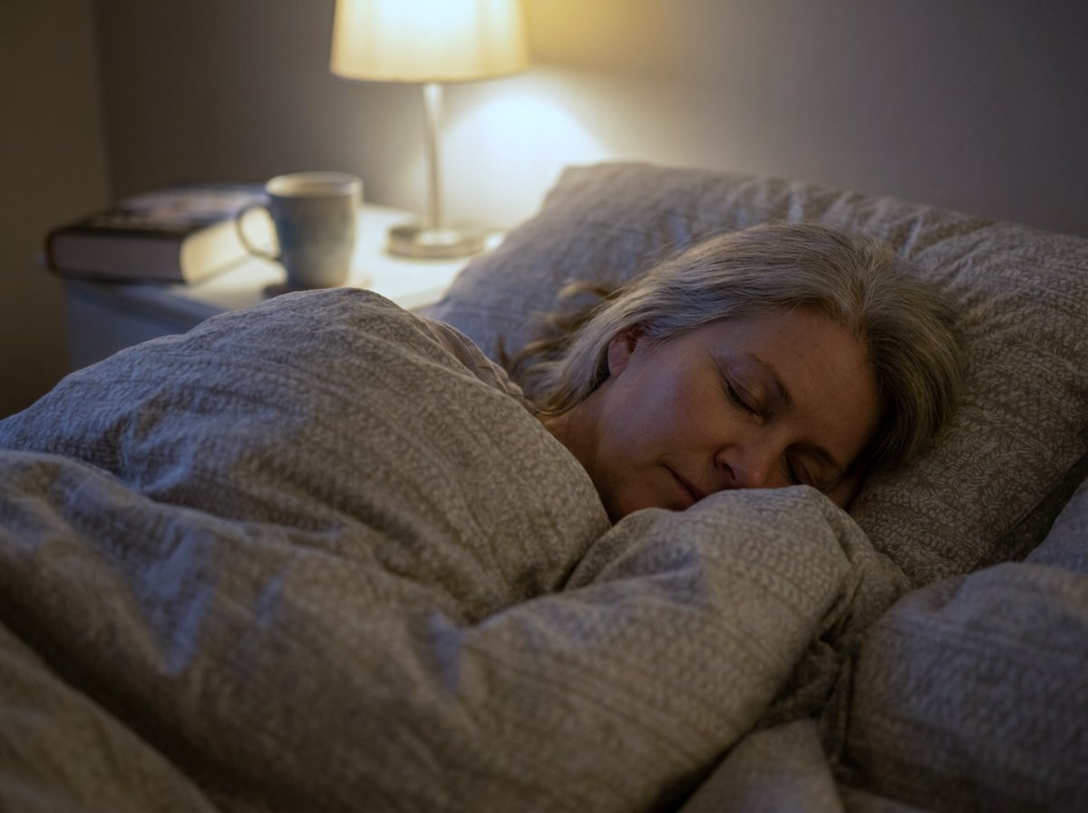 Vrouw slaapt rustig op haar zij