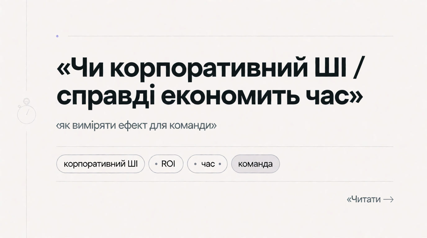 Як зрозуміти, чи корпоративний ШІ справді економить час команді