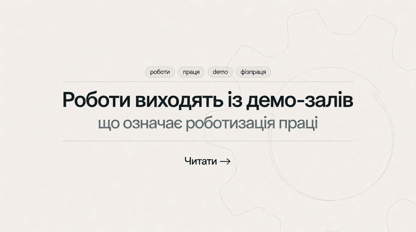 Роботи виходять із демо-залів: що роботизація фізичної праці означає для керівника й інвестора