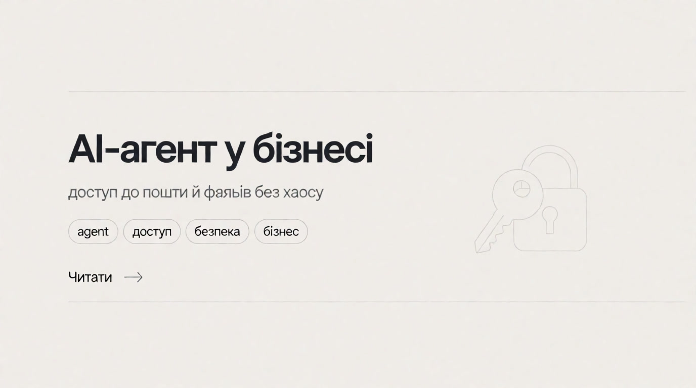 AI-агент у бізнесі: як дати доступ до пошти, файлів і процесів - і зберегти контроль