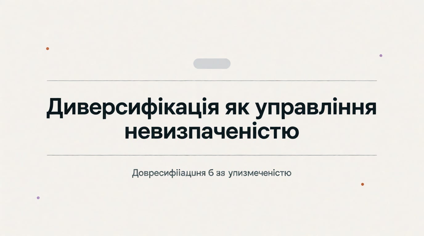 Диверсифікація портфеля як управління невизначеністю
