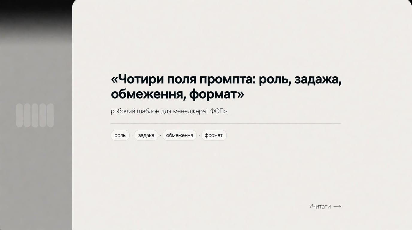 Обкладинка: чотири поля промпта