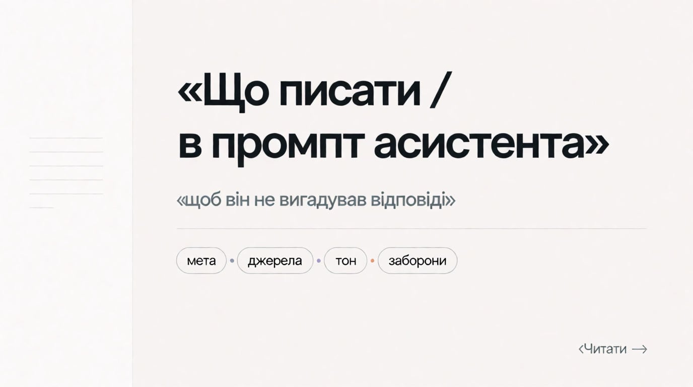 Обкладинка: Що писати в промпт асистента, щоб він не вигадував відповіді