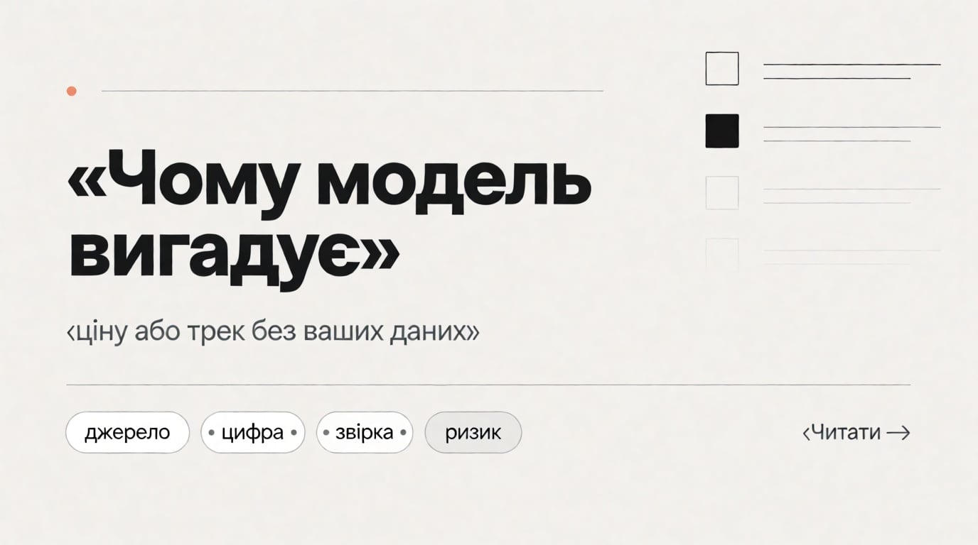 Обкладинка: Чому модель вигадує ціну або трек, якого не було у ваших даних?