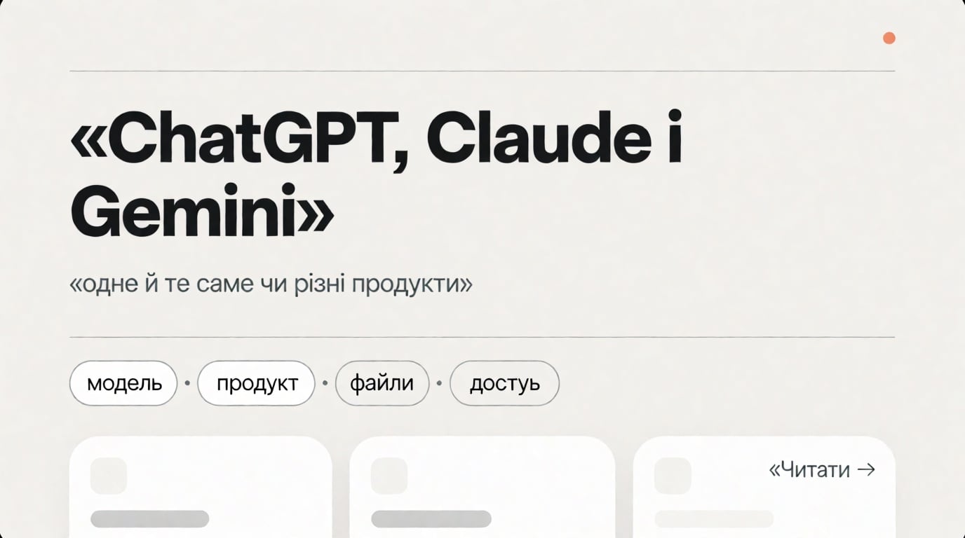Обкладинка: ChatGPT, Claude і Gemini - це одне й те саме чи різні продукти?