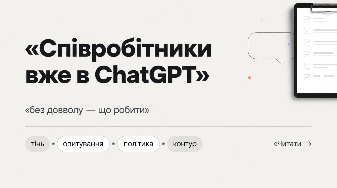 Обкладинка Думки: співробітники вже в ChatGPT без дозволу — тінь і політика