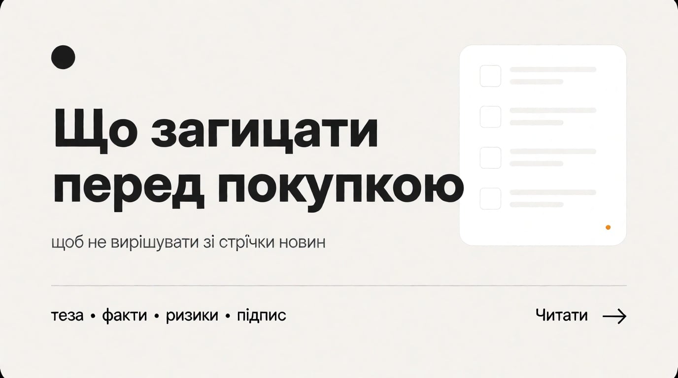 Обкладинка Думки: що записати перед покупкою щоб не вирішувати зі стрічки новин